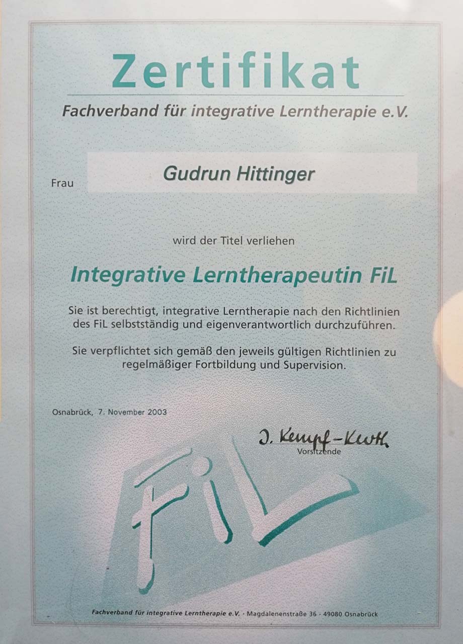 Integrative Lerntherapeutin FIL